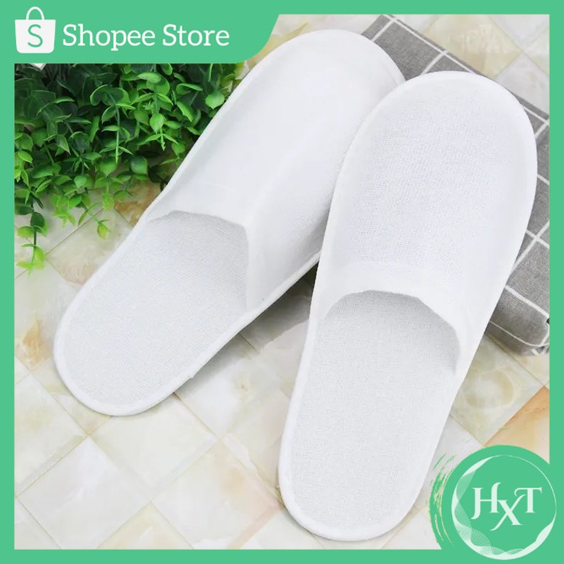 HXT Towelling Open Closed Toe Hotel Slipper Spa Shoes Disposable Hotel