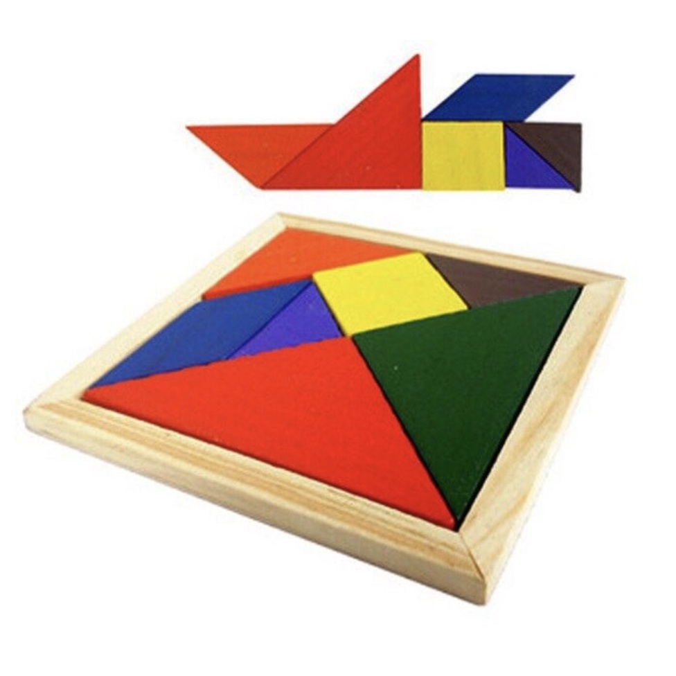 Wooden Tangram Puzzle - Educational toys Thicker | Shopee Philippines