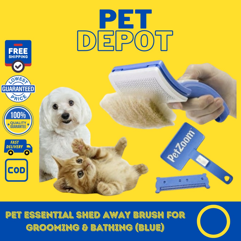 PetZoom Self Cleaning Grooming Brush with Bonus Pet Trimmer Shopee Philippines