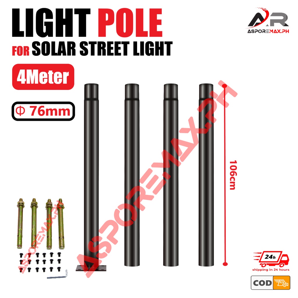 Steel Pole Light Pole for LED Solar Street Light Bracket Split Design ...