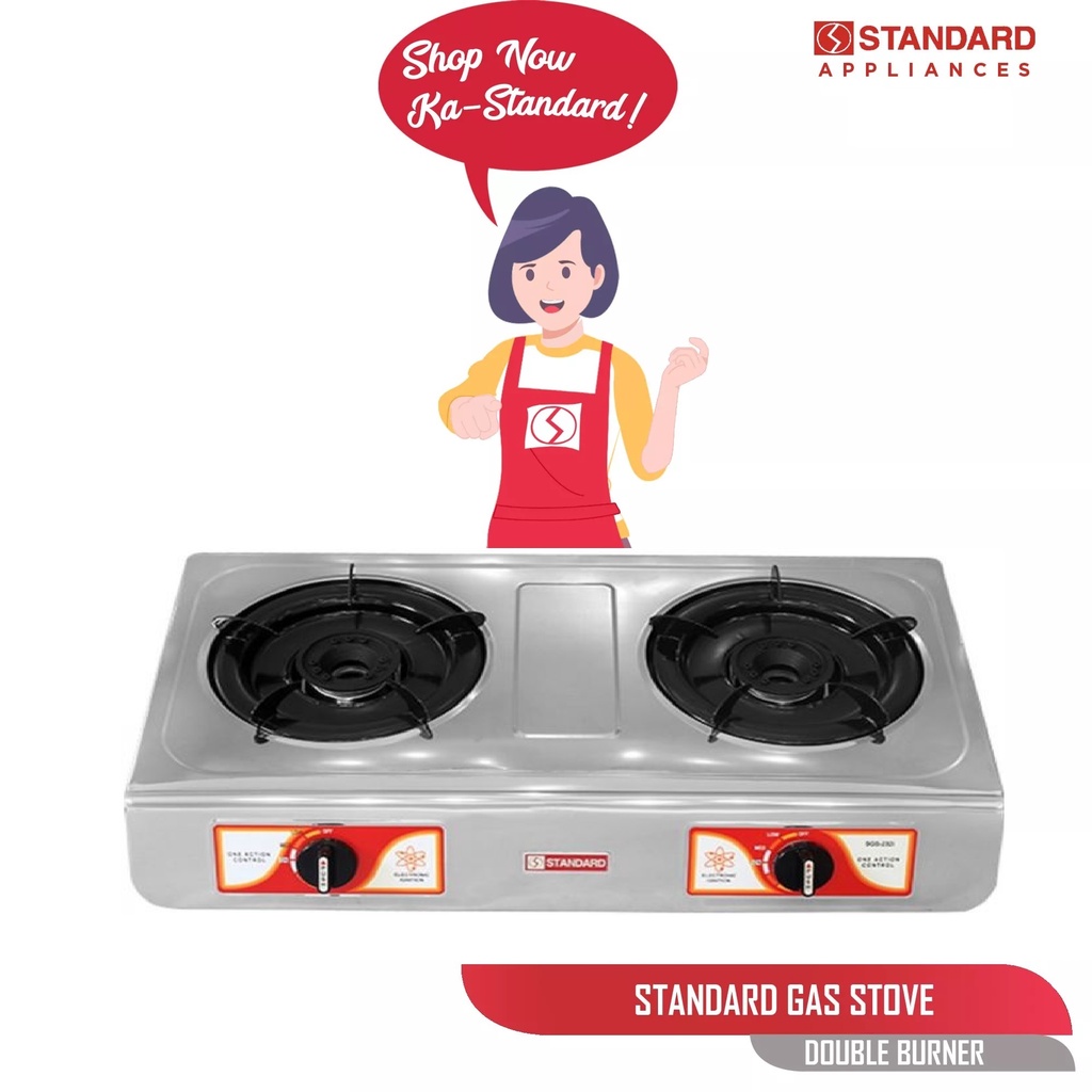 Standard Gas Stove SGS232I Double Burner Stainless Steel Body Gas