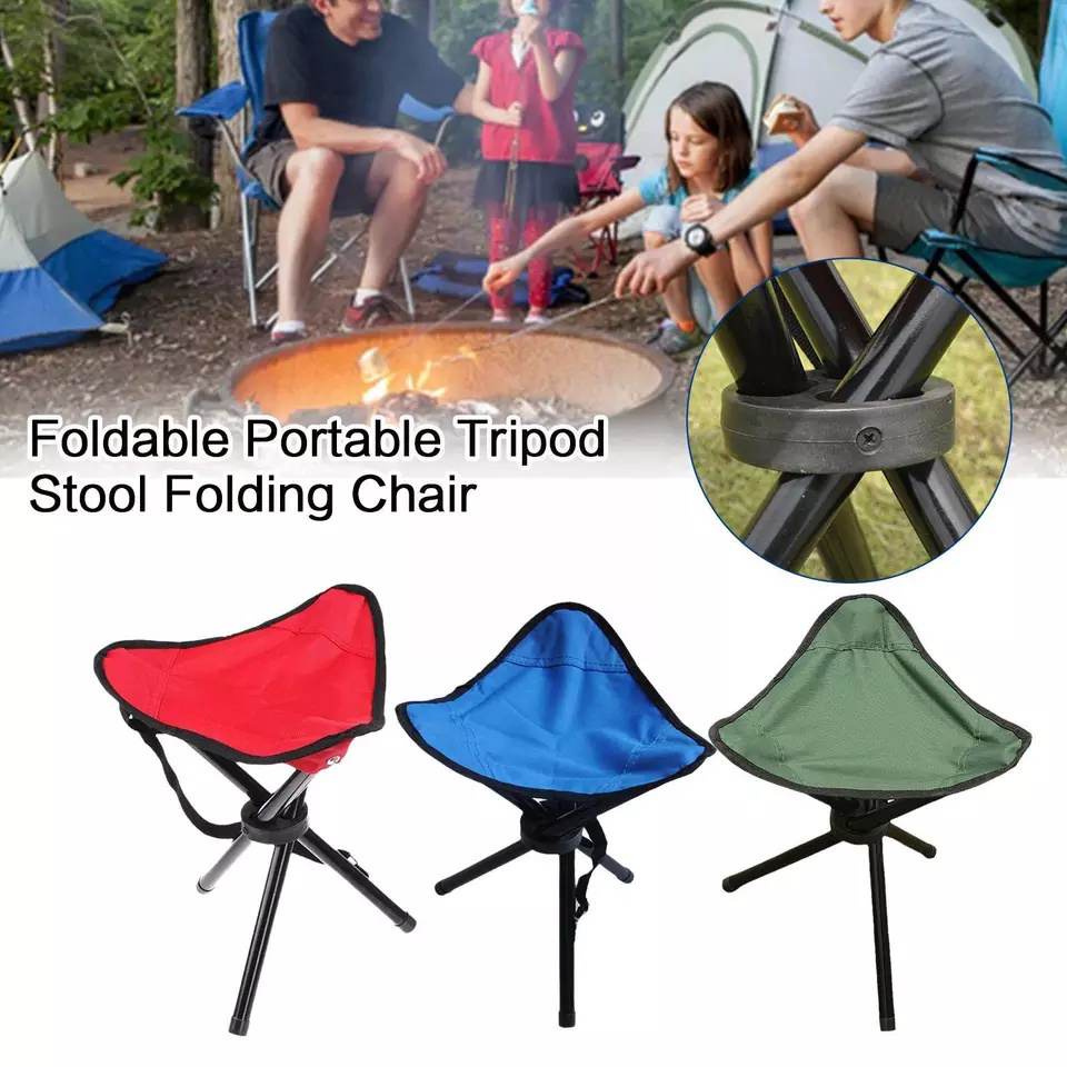 Foldable Three Feet Beach Chair Portable Tripod Stool Folding