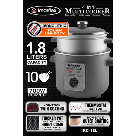 Imarflex IRC 18L Rice Cooker Multi Cooker 10cups 1.8L Shopee Philippines