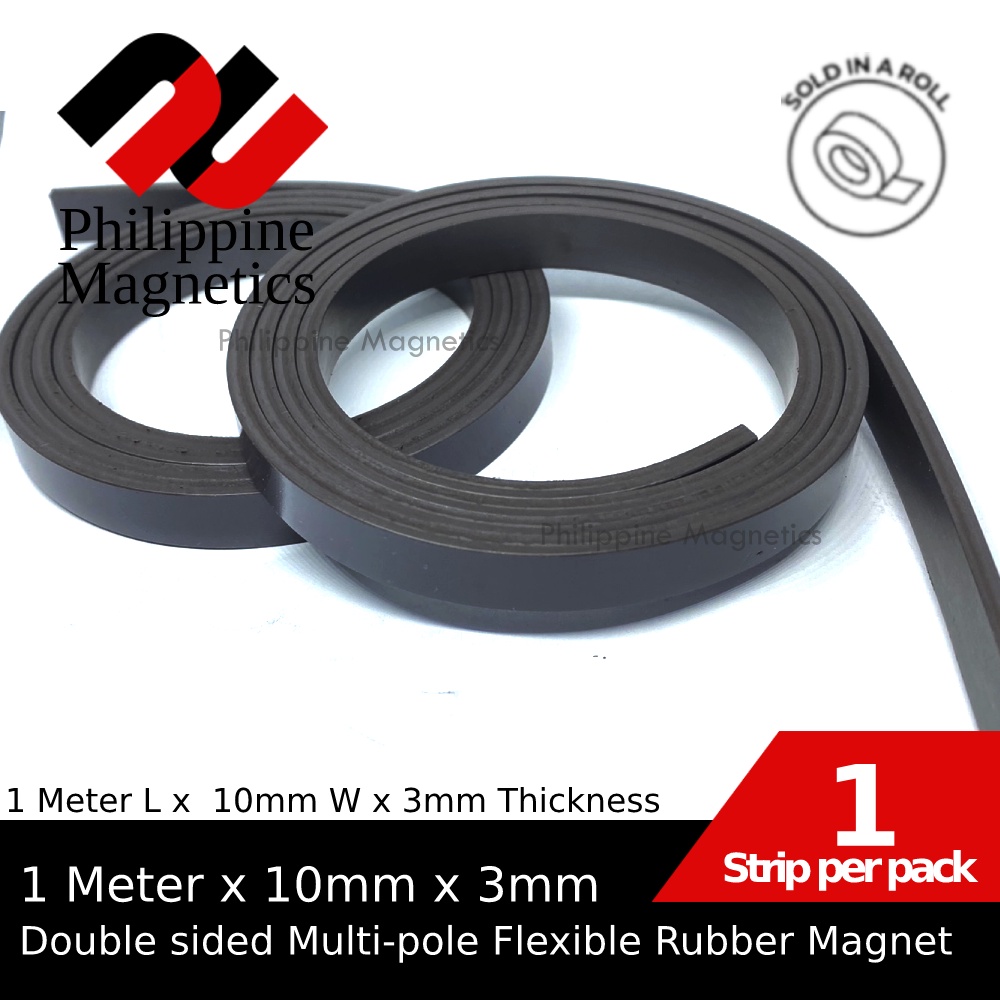 1 Meter 10mm x 3mm Th Rubber Strip without 3M. Double Sided Flexible Rubber