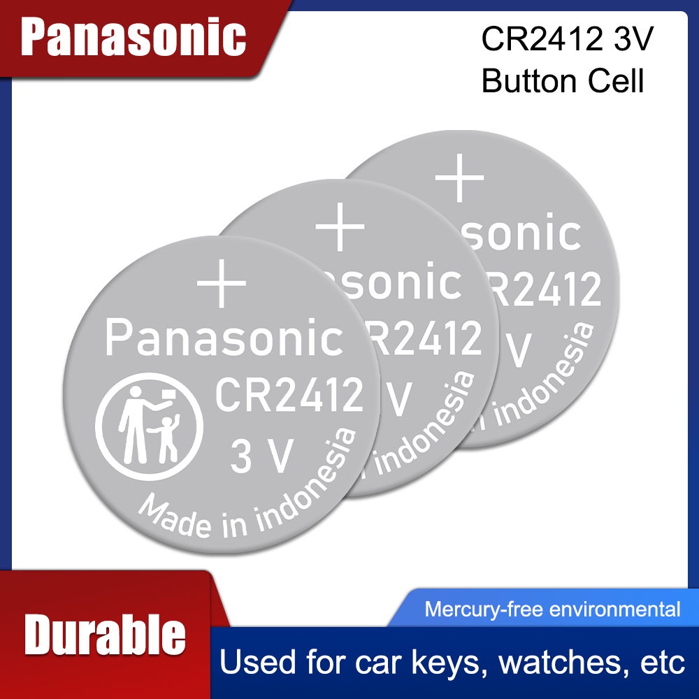 Panasonic CR2412 3V Lithium Battery for Car Remote Control Electric