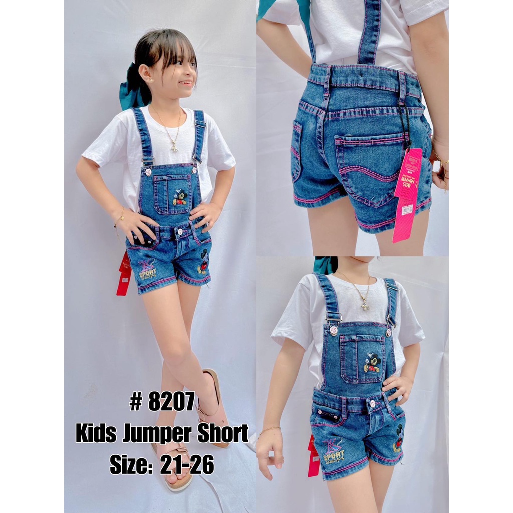 Best Seller Kids Denim Jumper shorts For girls 8373