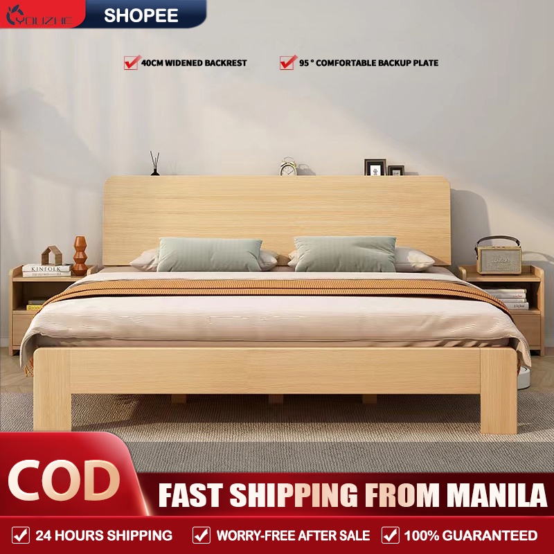 3670 INCH Solid Wood Bed Frame Queen Size Family Single Double Bed 2M