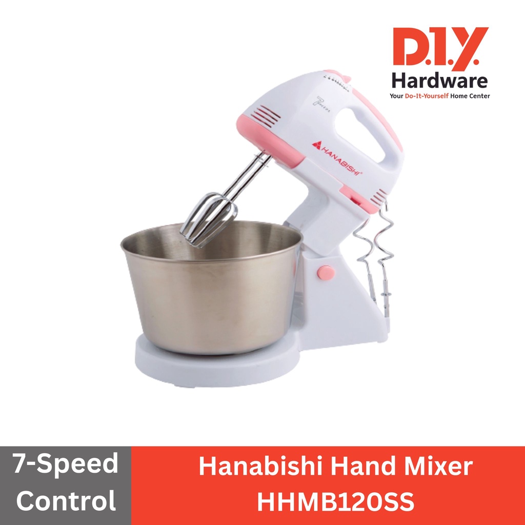 Hanabishi Hand Mixer HHMB120SS Best for Baking 7speed DIYH ONLINE