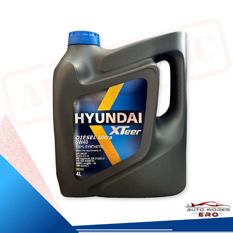 Hyundai Xteer 5w40 Diesel Ultra 100% Synthetic Oil 4L | Shopee Philippines