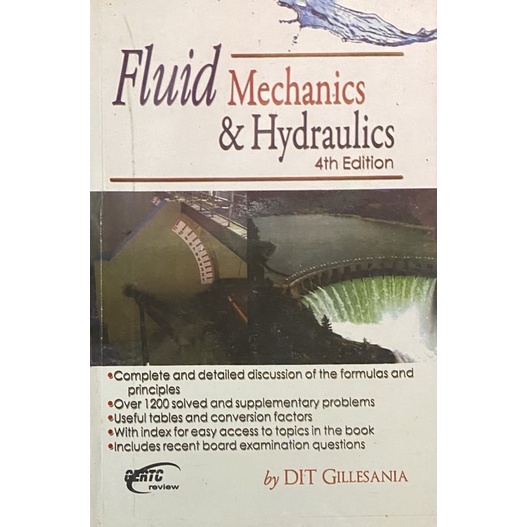 Fluid Mechanics and Hydraulics Gillesania Book Shopee Philippines