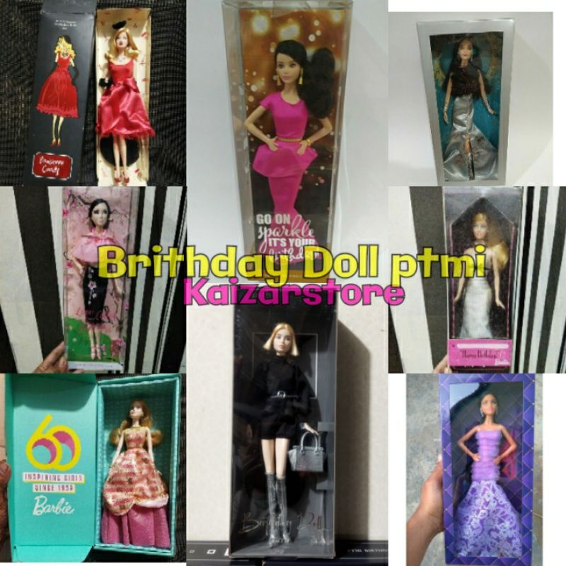 Barbie Mattel Purple Birthday PTMI Doll 2021 Go On Sparkle 2016 Silver