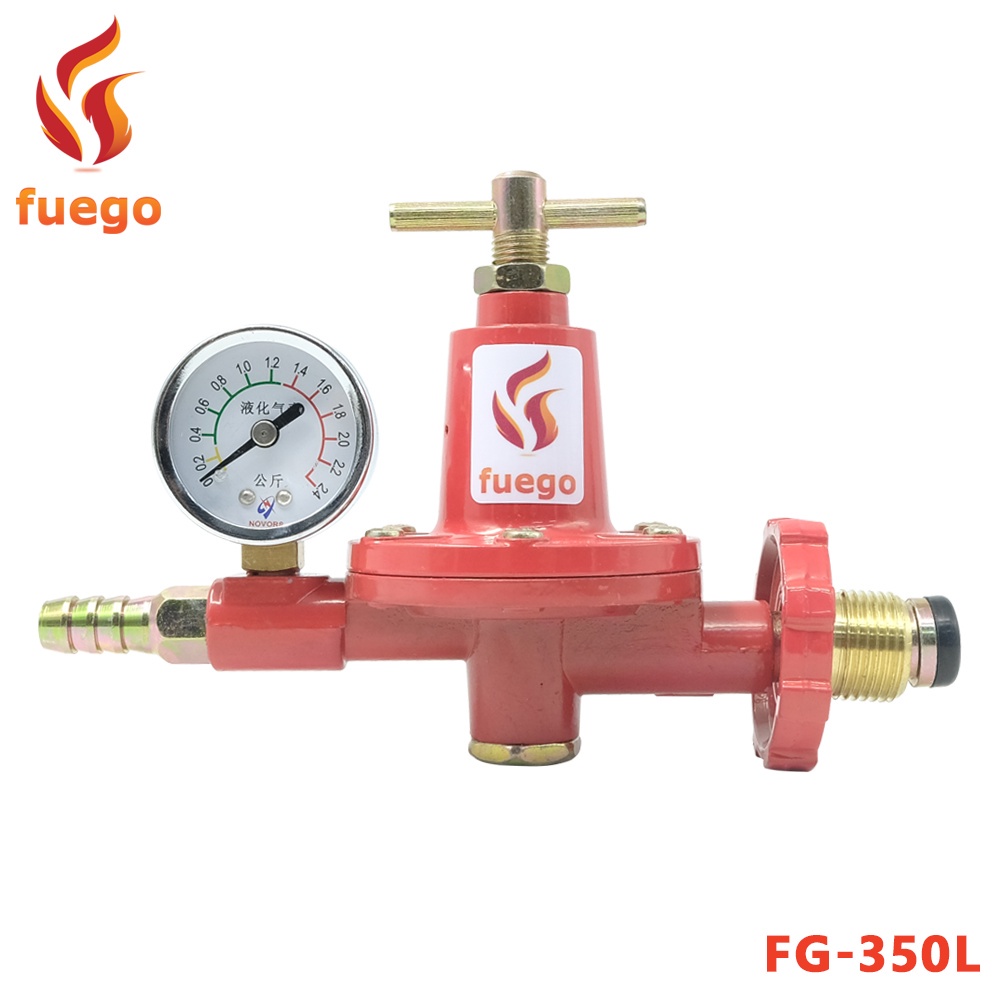 LPG Gas Regulator High Pressure with Gauge and Brass Connector Fuego FG