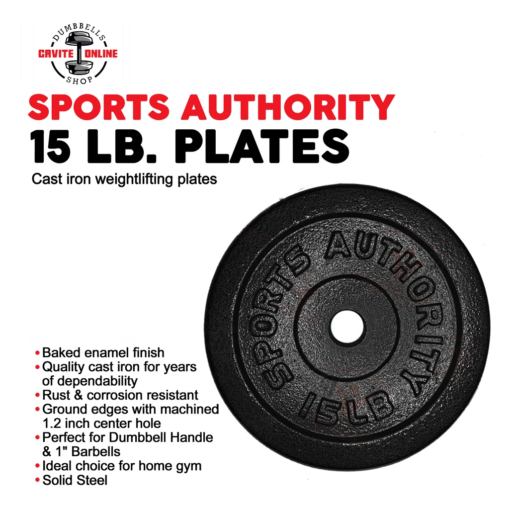 Sports Authority Cast 15 LBS Iron Plate Weight Plate for Strength