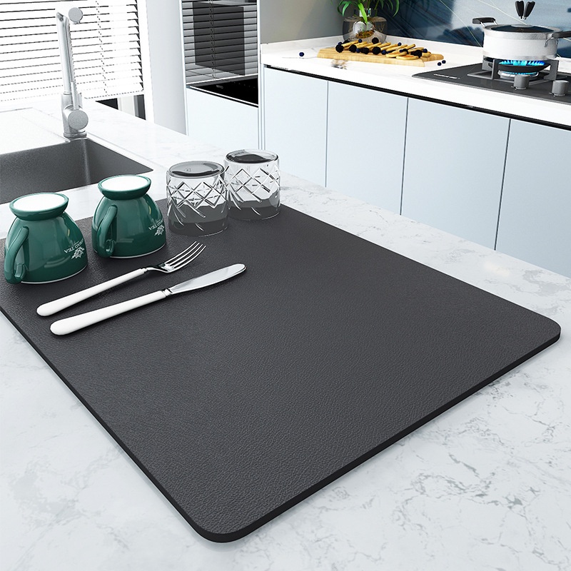 Drain Pad Rubber Dish Drying Mat Super Absorbent Drainer Mats Tableware