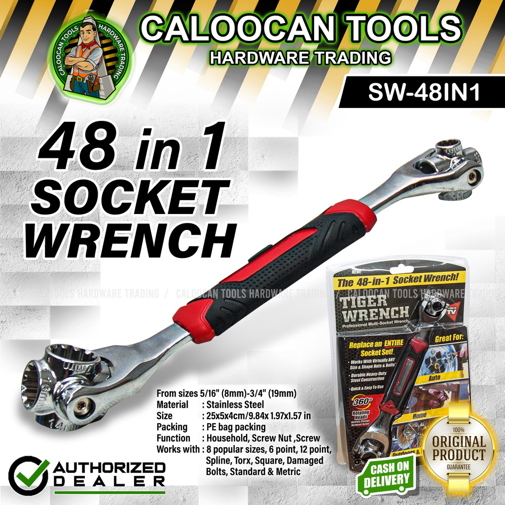 CTHT SW48IN1 48 in 1 Tiger Multi Socket Wrench 8mm to 19mm CALOOCAN