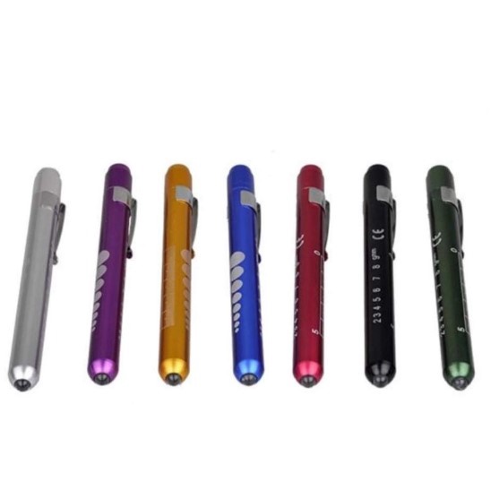 Medical Penlight / Pen Torch with Batteries and Pupil Gauge (Assorted