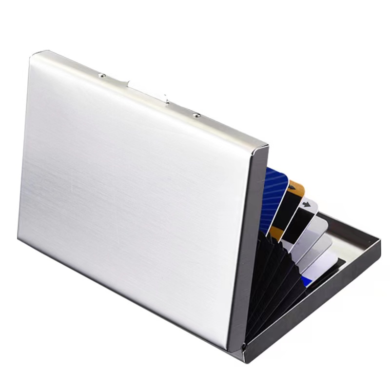 Card Holder Wallet Stainless Steel Business ID Credit Card Holder RFID Blocking Protector Case