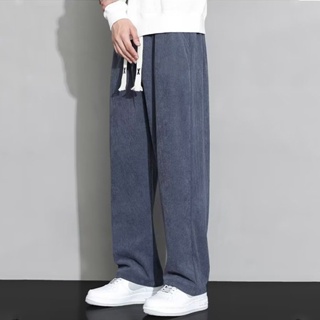 【M-3XL】Korean Style Corduroy Baggy Pants For Men Drawstring Tag Long ...