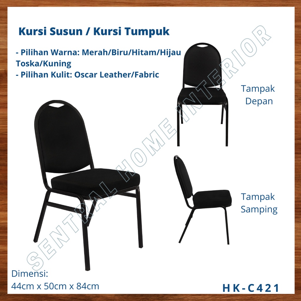 HITAM Stacking Bench Chair/ Stack/Aula - Black Coating Legs | Hk-c421 ...