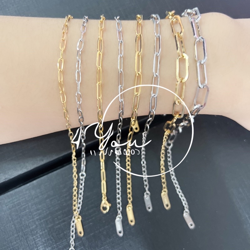 4you fashion new design paper clip bracelet /anklet stainless gold