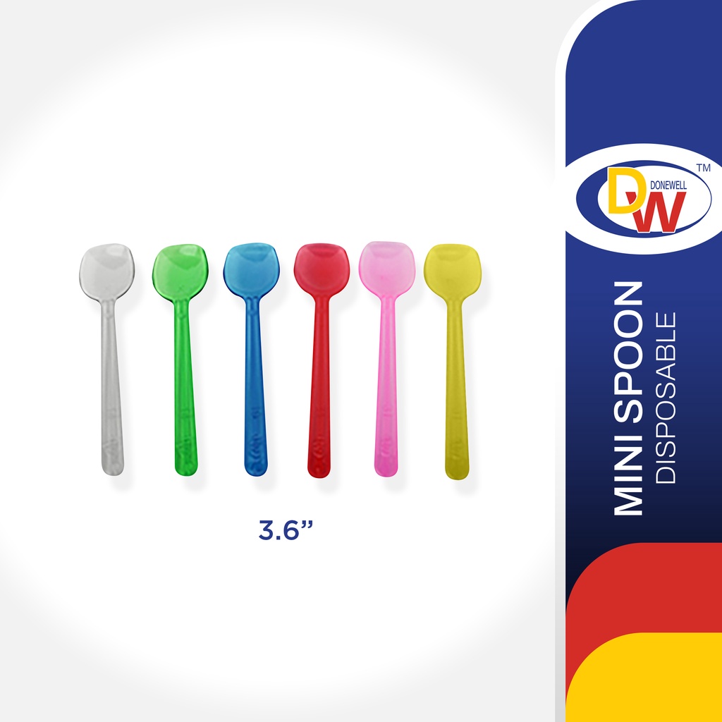 Donewell Disposable Plastic Mini Spoon 100g Shopee Philippines