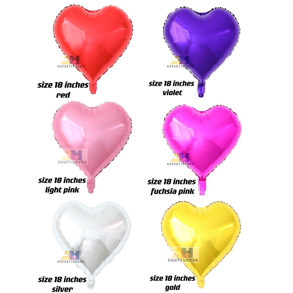 6pcs heart foil mylar balloon size 18 inches for valentine's day ...