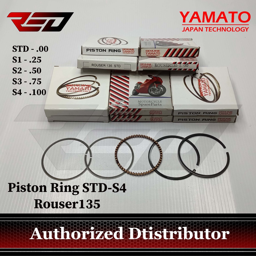 Piston Ring Yamato Japan STD/25/50/75/100 Rouser135 / RS100 / Rusi125 ...