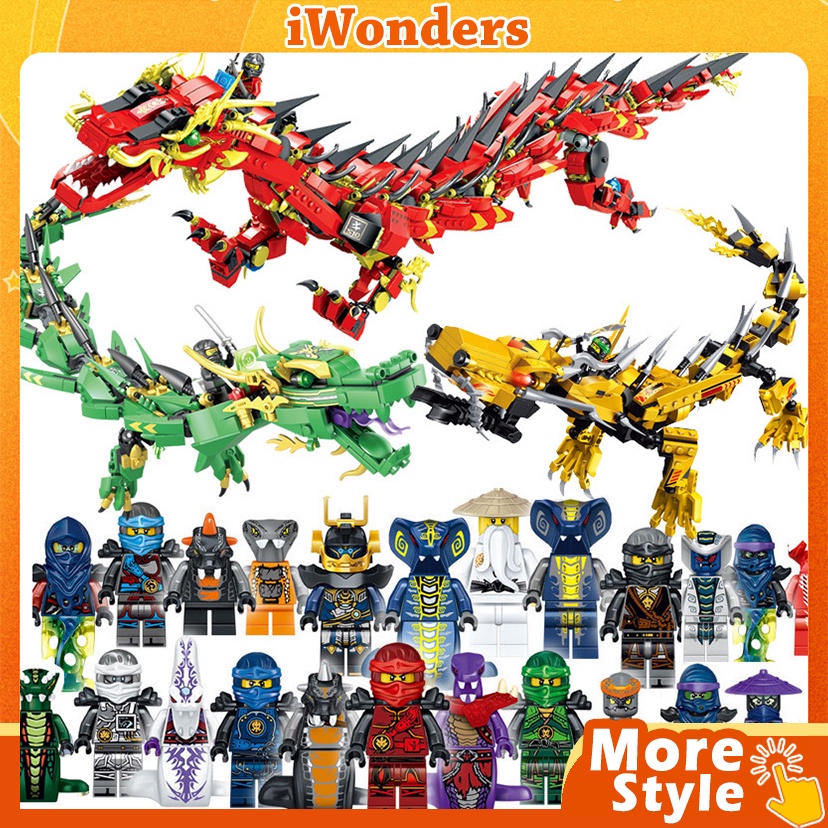 Building Blocks Lego Ninja Temple Mecha Dragon Ninjago Airjitzu Set ...