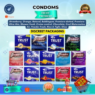 CONDOM TRUST/ PREMIERE ALL VARIANTS AND SCENTS AVAILABLE 3PCS PER PACK ...