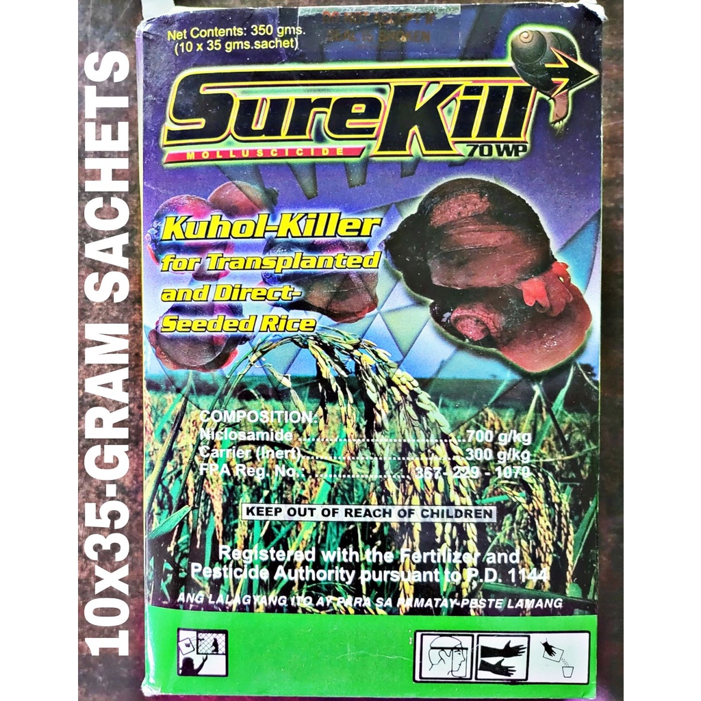 SUREKILL 70WP NICLOSAMIDE MOLLUSCICIDE (10 x 35g) BY JARDINE