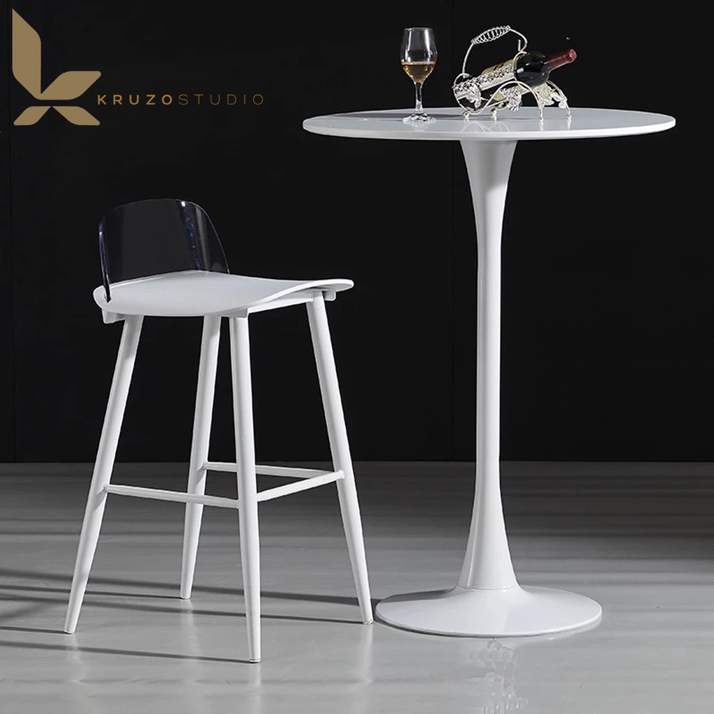 Kruzo DAPHNE Nordic Round High Bar Table (60 x 104 cm) | Shopee Philippines