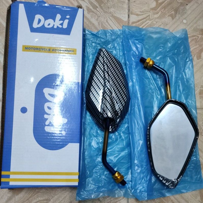 Side Mirror Titanium Short Stem Gloss Carbon LTO Standard Shopee