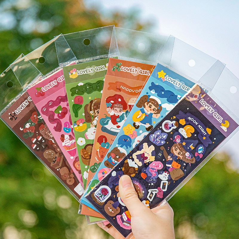 1 Sheets Cute Stickers Cartoon Girl Style DIY Diary Album Scrapbook ...