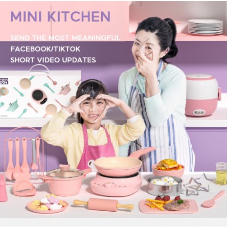 Colorful Real Mini Kitchen Set Non Stick Pan | Shopee Philippines