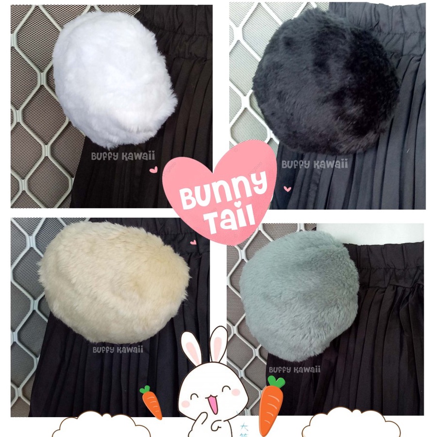 Round rabbit tail cosplay christmas easter halloween party lolita ...