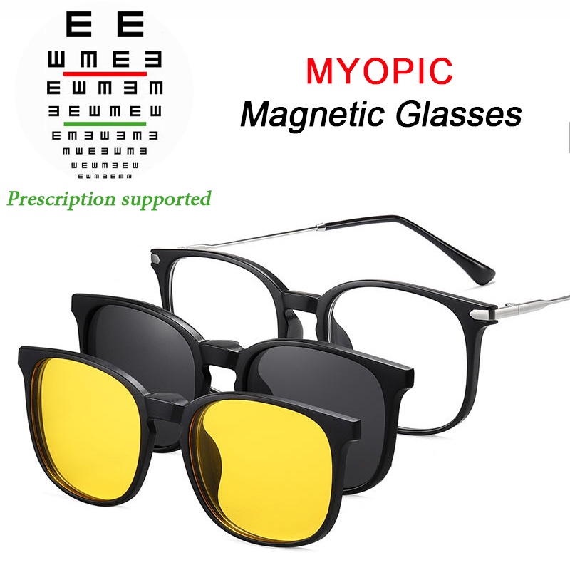 6 IN 1 Polarized Clip Myopic Spectacles Driving