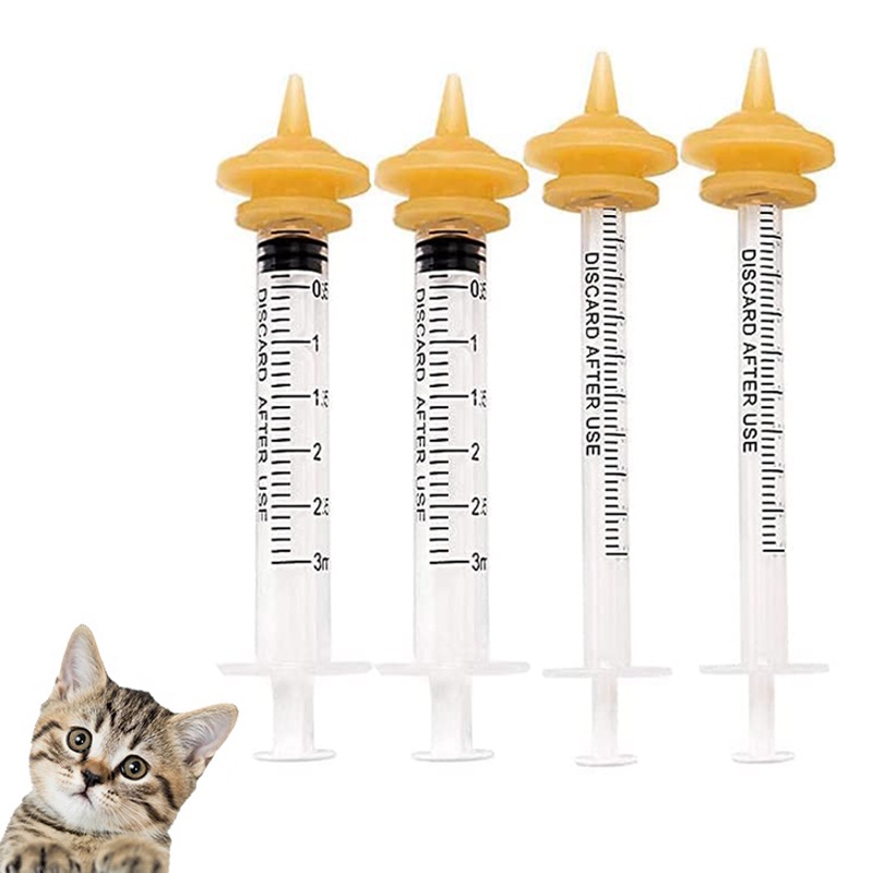 1 3 5ML Syringe Pet Cat Feeding Miracle Nipple for Kitten and Puppy Feeding Pacifier