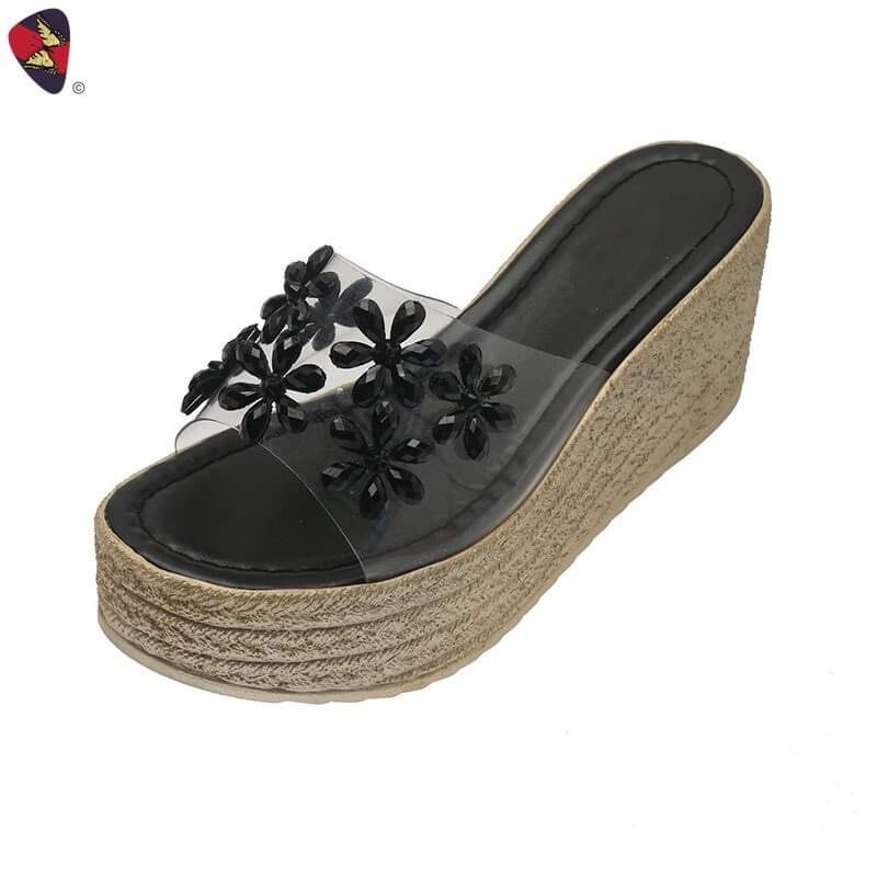 KC New Ladies Fashion Crystal Wedge Sandal R-032 | Shopee Philippines