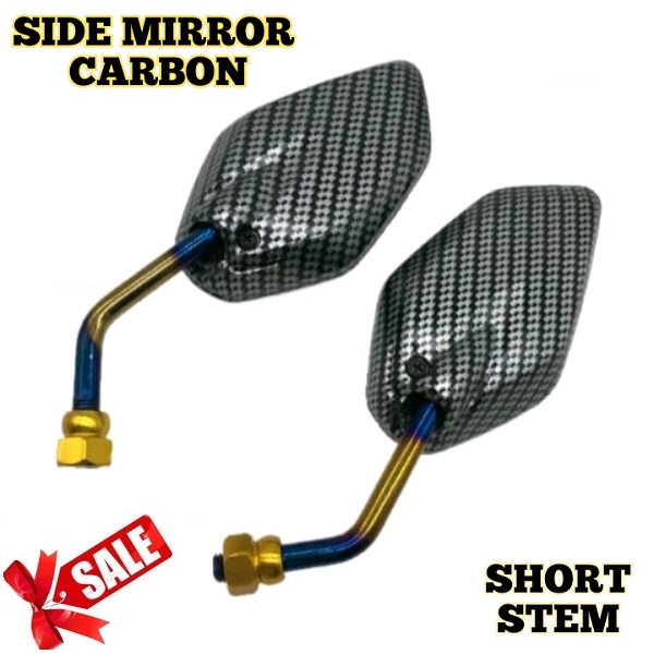 RUSI RUSH 125 2022 2TONE MINI SIDE MIRROR CLEAR THAILAND QUALITY SHORT ...