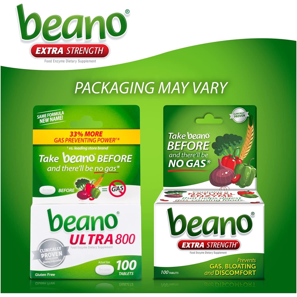 Beano Ultra 800 Food Enzyme Dietary Supplement 100 Tablets 1 Count