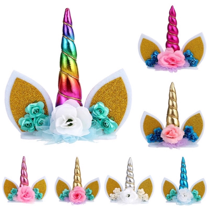 Unicorn Cake Topper Horn Topper 3D cloth Unicorn cake topper / acrylic ...