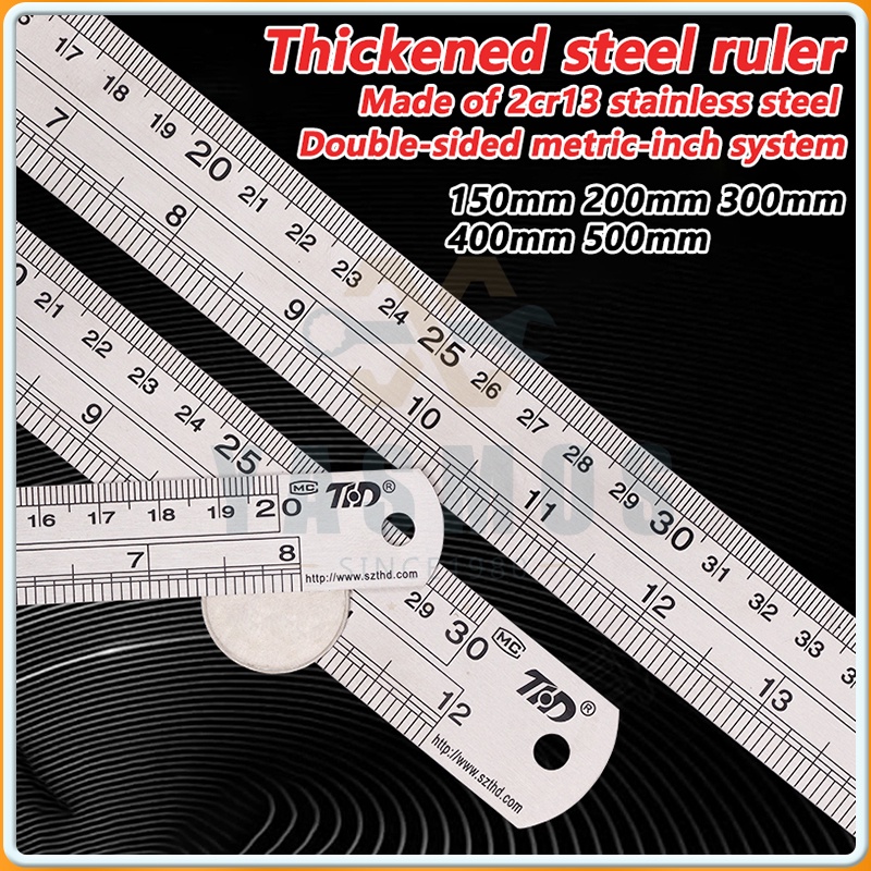 Stainless Steel Ruler METAL RULER Drawing Measurement 6