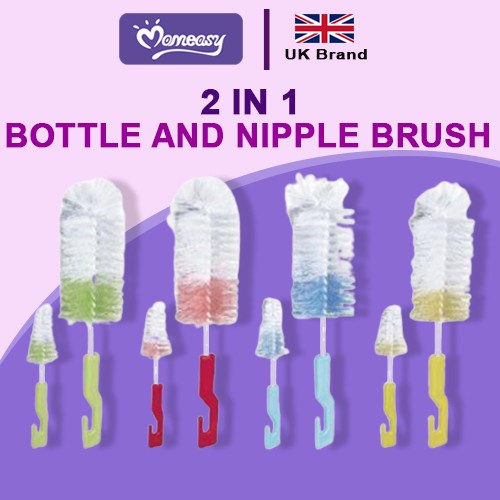 MOMEASY 2 in 1 Eco Bottle and Nipple Brush Bottles Teats Cleaning
