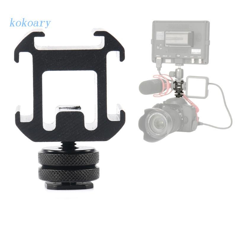 KOK Camera Hot Shoe Mount Adapter Video Triple Cold Shoe Bracket Light