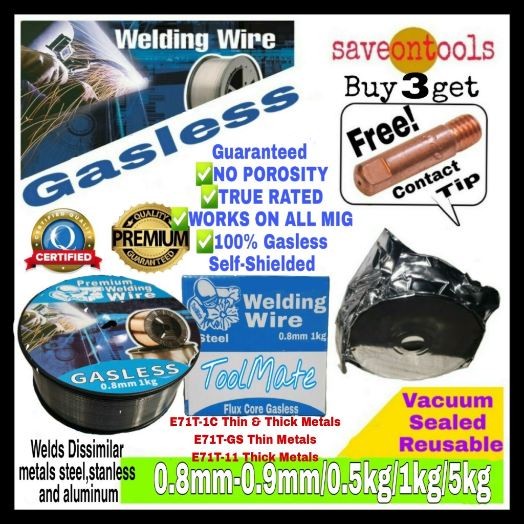 Mig Wire Gasless E71T1C /E71TGS/E71T11 0.8mm Steel Stainless Aluminum Alloy Shopee Philippines