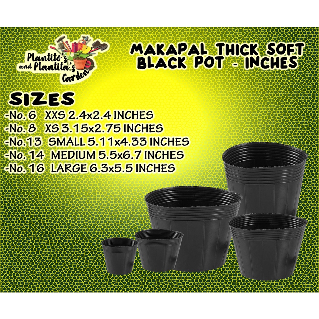 10 PIECES Makapal Thick Soft Black Pots Wholesale Small sizes Shopee Philippines