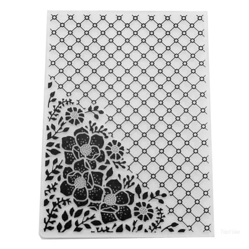 2Pcs Plastic Embossing Folder, DIY Craft Template Molds Stamp Stencils