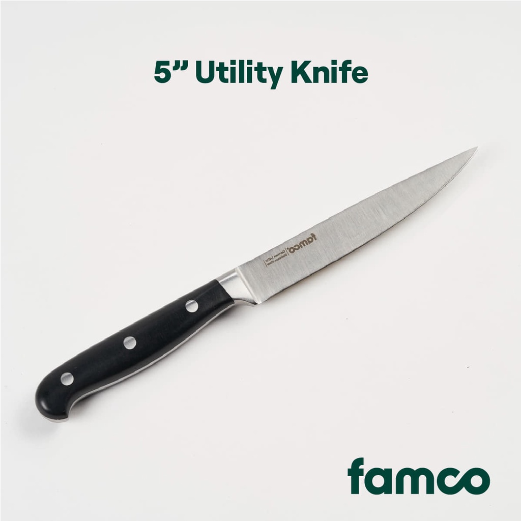 Famco Kitchen Knife Set German Stainless Steel Acacia Wood Block 