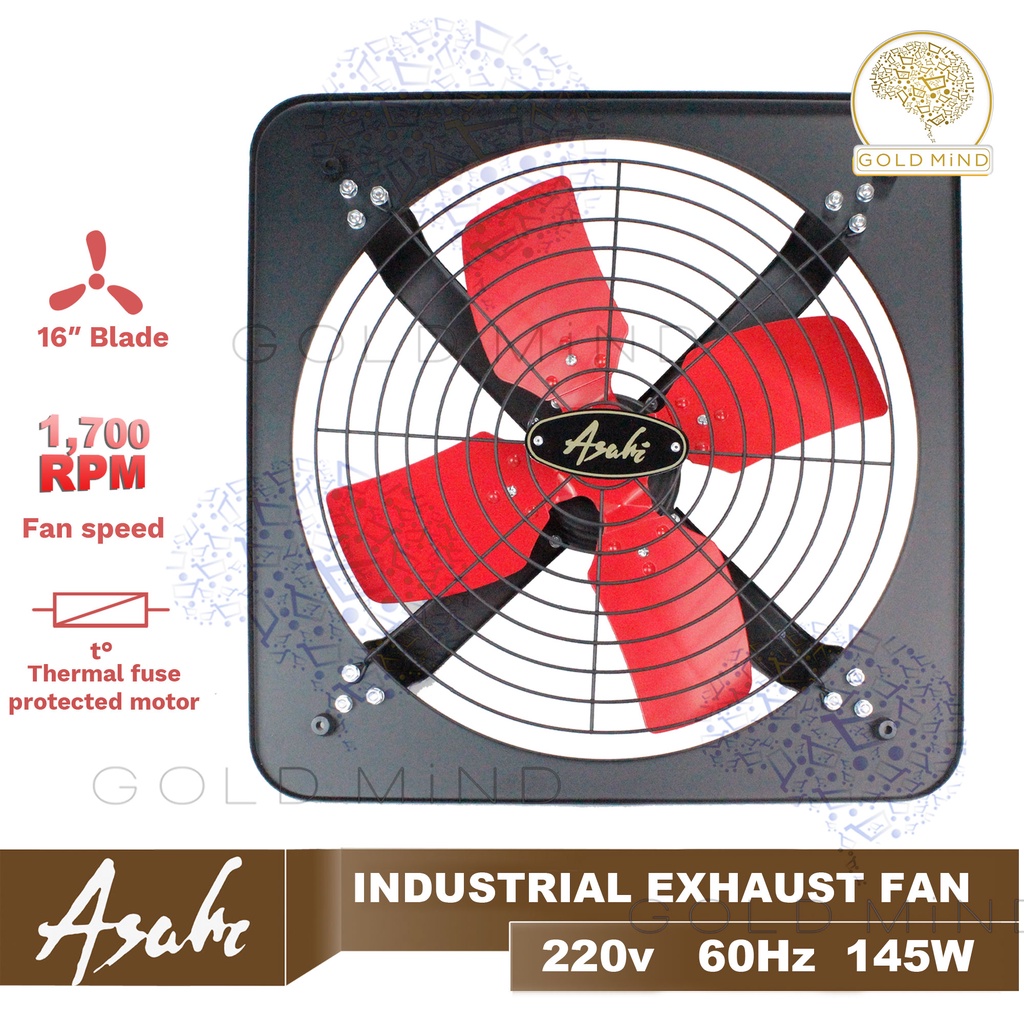 Asahi Industrial Exhaust Fan Auto Shutter 16" 1,700 RPM 145W Shopee