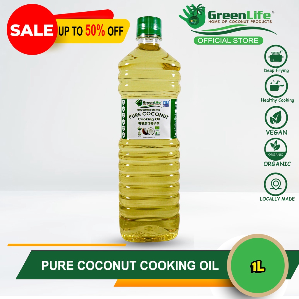 Organic Pure Coconut Cooking Oil 1L Deep Fry Healthy Cooking Oil NOT